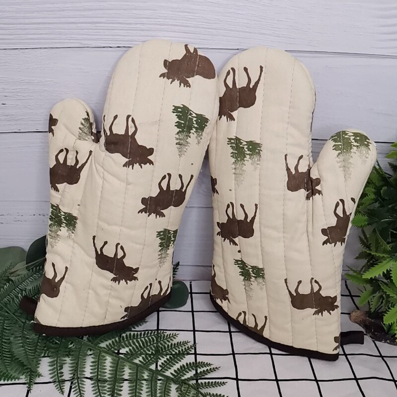1Pc 18x33cm Baumwolle Bunte Gedruckt Backofen Handschuhe Backen Anti-Heißen Handschuh Pad Mikrowelle Isolierung Küche werkzeug: Stil 3