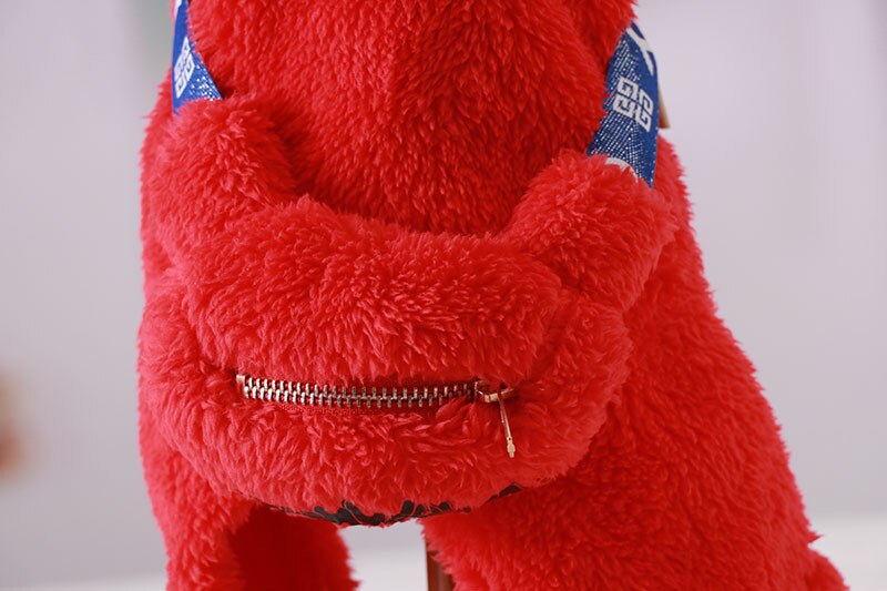 Monos cálidos de lana de Color rojo para perro, ropa de otoño e invierno de cuatro pies, para Festival, ropa para patas de perro, Pomerania