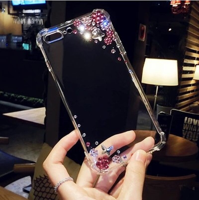 Funda transparente con diamantes de imitación para iPhone, funda de lujo con diamantes de imitación para iPhone 11, 12, mini Pro, MAX, XS, Max, X, 8, 7, 6, 6S Plus: For iphone 5S SE