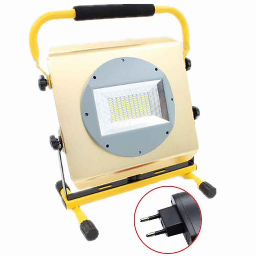 100W LED Portable Floodlight LED Emergency Light for Outdoor Activities Work Light Camping Light Rechargeable Lithium Batteries: EU Plug No Battery