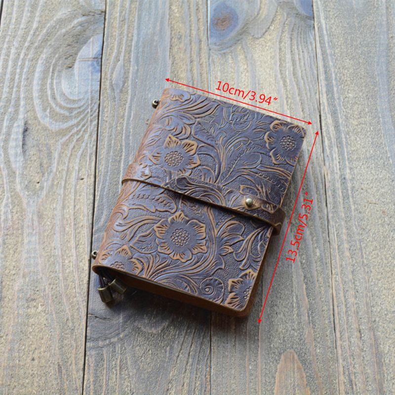 Vintage Leather Travel Journal Notebook Dagboek Reliëf Gesneden Notepad Schetsboek