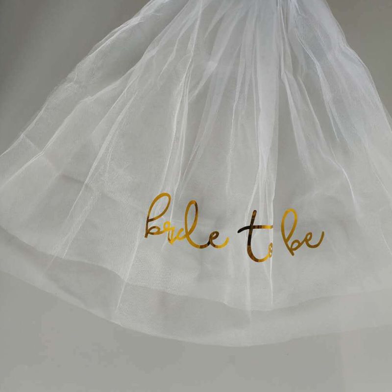 Bachelorette Party funkeln Gold Druck Braut Zu Werden Schleier Braut Dusche Liefert Engagement Hochzeit Dekoration Henne Nacht Zubehör
