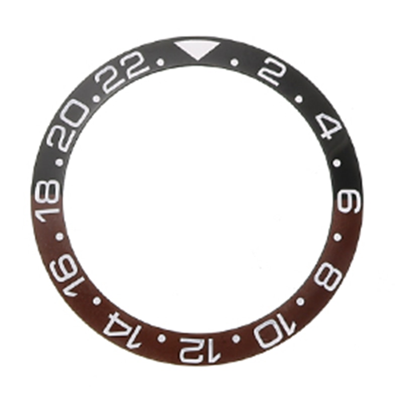 38mm Ceramic Bezel Watch Face Bezel Insert Fit 40mm Automatic Movement Watch Replacement Accessories: Coffee Black