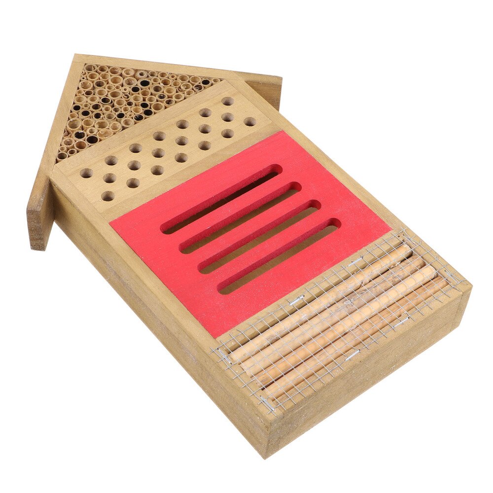 Hotel for Bee Wooden Bee Hive Wooden Insect House Accessories