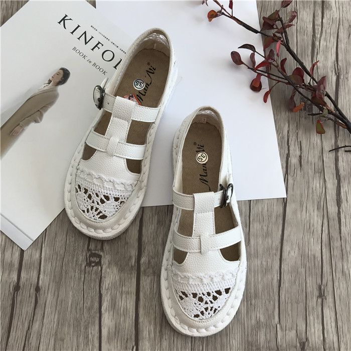 Grandes chaussures japonaises, version coréenne de l'art, chaussures simples pour femmes, plates