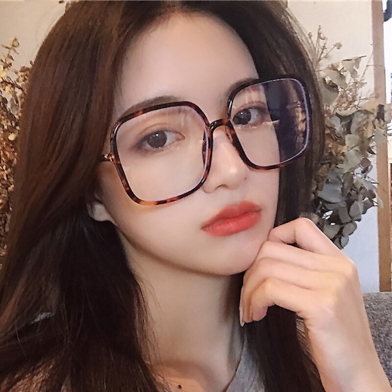 Anti Blue Light Oversized Square Glasses Frame Brand Black Big Eyeglass Frames Clear Lens Glasses