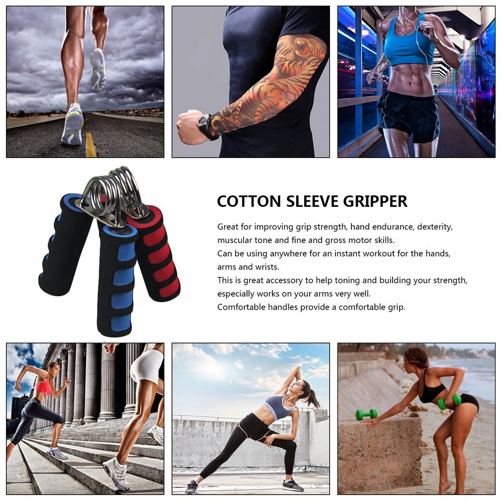 Spring Hand Grip Finger Strength Exercise Sponge Forearm Health Builder