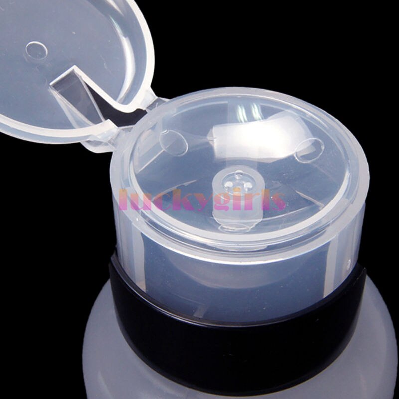 210 Ml Lege Clear Pomp Dispenser Fles Voor Aceton Polish Remover Alcohol Liquid Olie Nail Art Beauty Tool Apparatuur