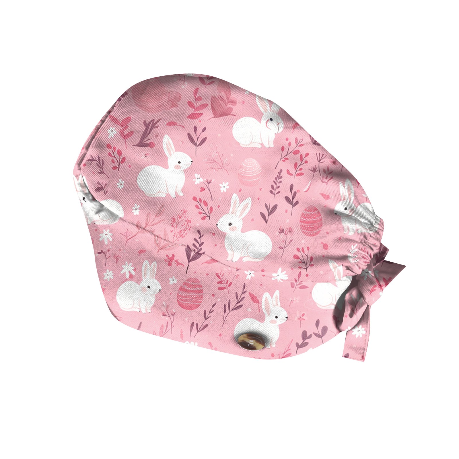 Gorros exfoliantes de Pascua con estampado de huevos y conejos, gorro de enfermera, gorro de trabajo para agencia de mascotas, accesorios para enfermeras, suministros de Pascua, gorro clínicos