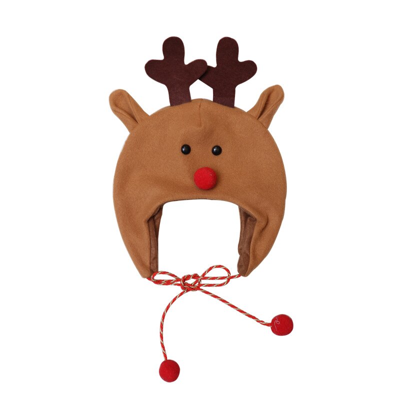 1pc jul hat legetøj julemanden dekoration børn voksen snemand elg fest tegneserie flannel lang reb sød hætte legetøj: C