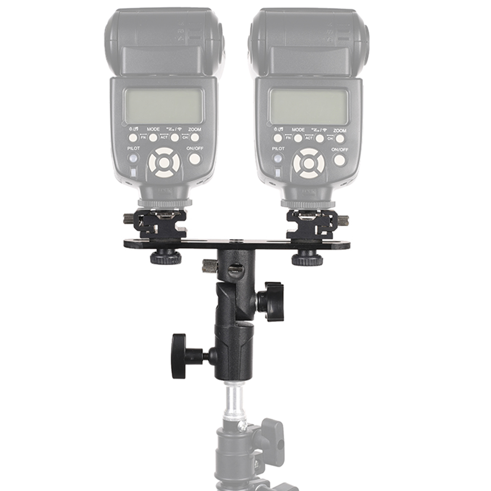 2 supports de caméra Flash, support de parapluie pour Canon, Nikon, Sony Speedlite, moniteur, Microphone, caméscope