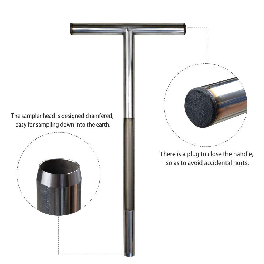 Soil Sampler Probe 21 "Stainless Steel Tubular T-Handle Style Golf Field Sampling Earth Turf Lawn Maintenance Tools Gereedschap