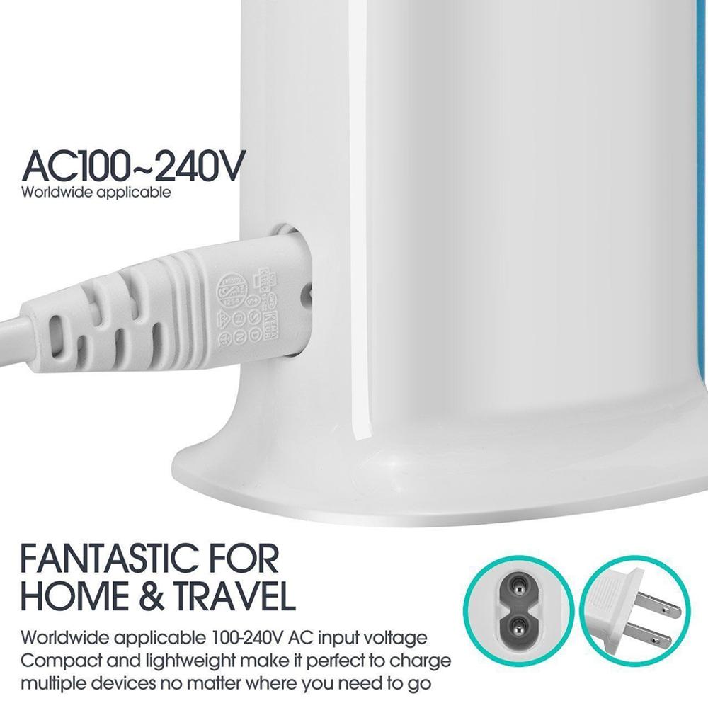 Cargador USB Multi de 6 puertos de 30 W, estación de carga rápida 6A, Conector de viaje de escritorio para teléfono móvil, enchufe de extensión, Platooninsert