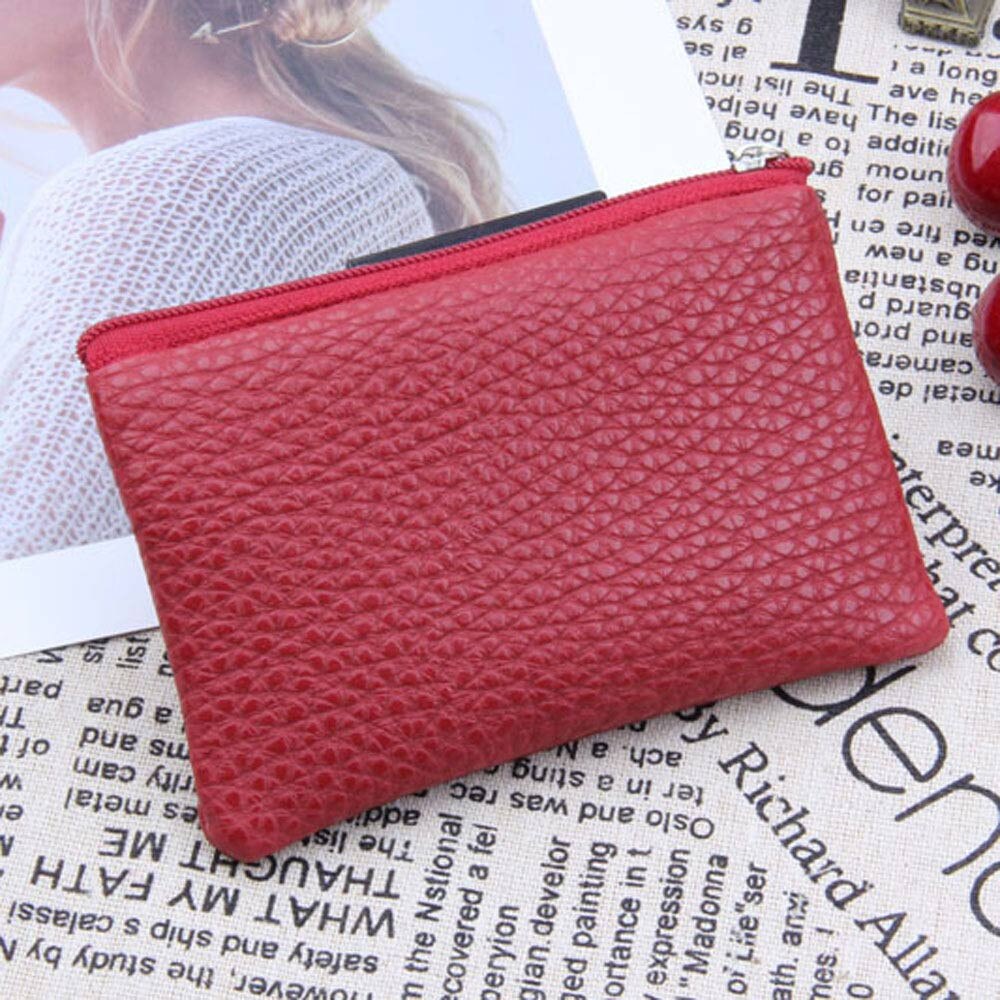 Men's and women's wallet multi-function leather coin purse zipper mini wallet cute card coin small purse wallet soy luna