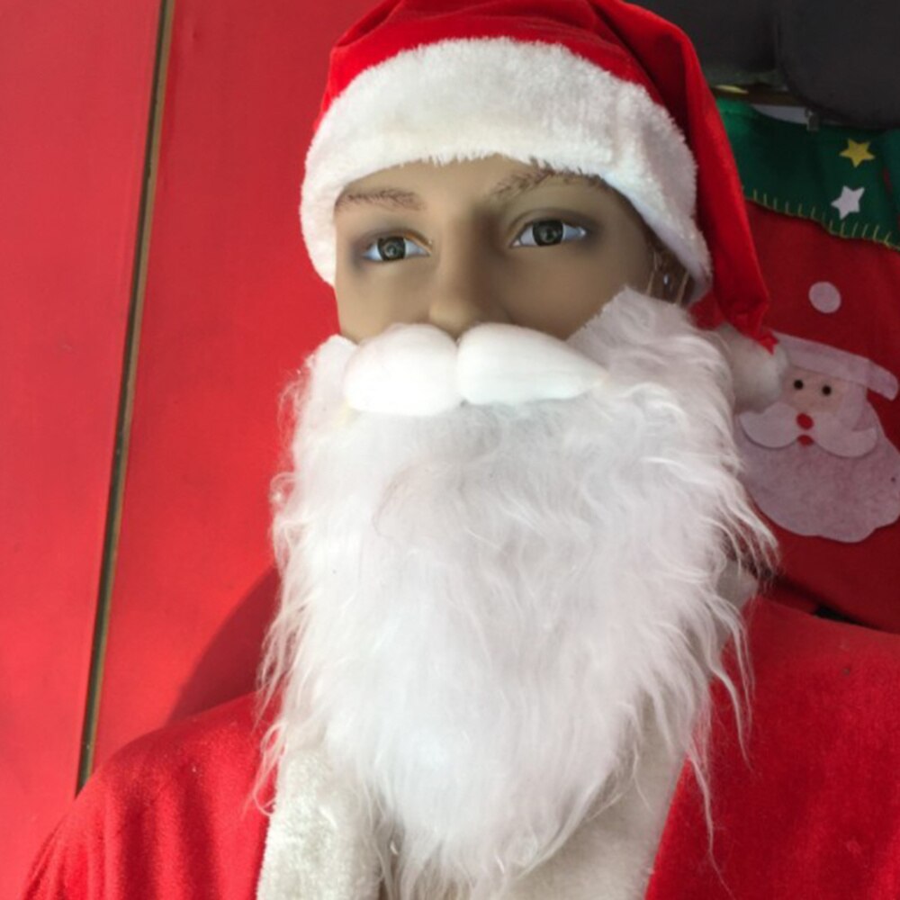 1pc Xmas Santa Claus Curly Wig and Beard for Christmas Performance Props Beard (White)