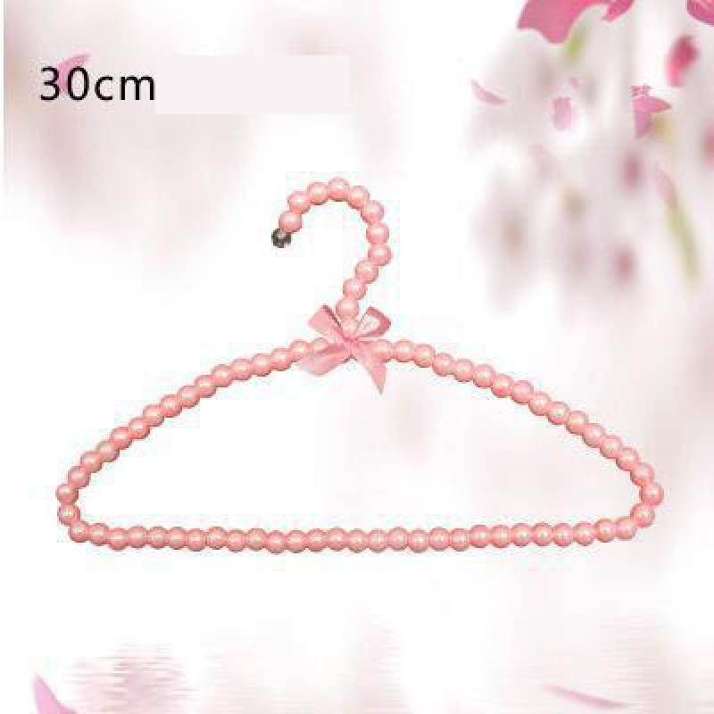 10pcs/lot 30cm/20cm Children Plastic Pearl Hanger Baby Hangers For Clothes Kids Plastic Cloth Hanger Child Clothes Rack: 30cm Pink A