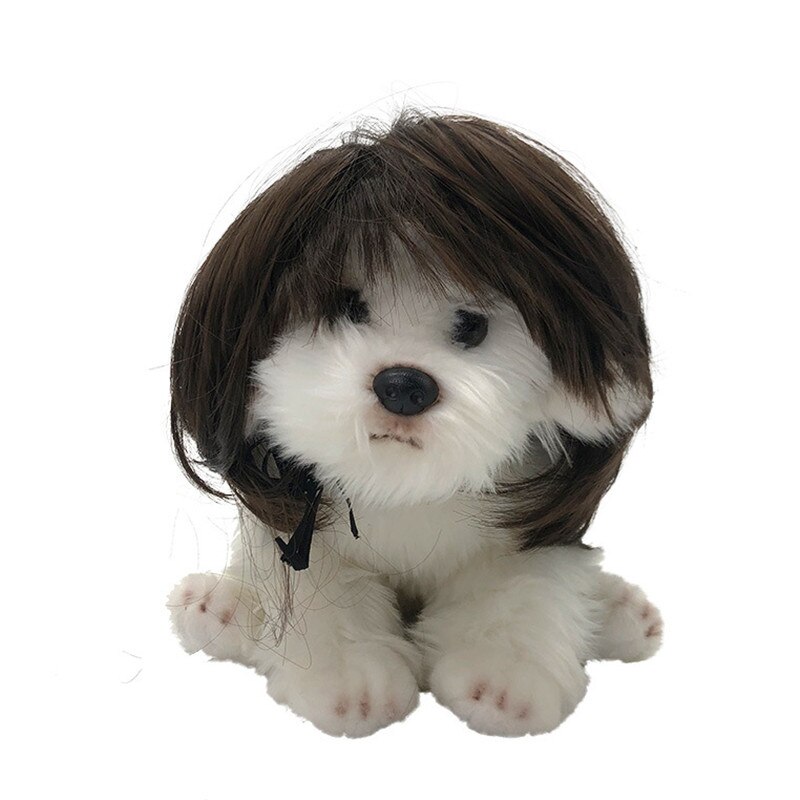 Pelucas para mascotas, accesorios de Cosplay divertidos para perros y gatos, sombrero de pelo de peluquería cruzada, disfraces, accesorios para la cabeza, suministros para mascotas de Navidad