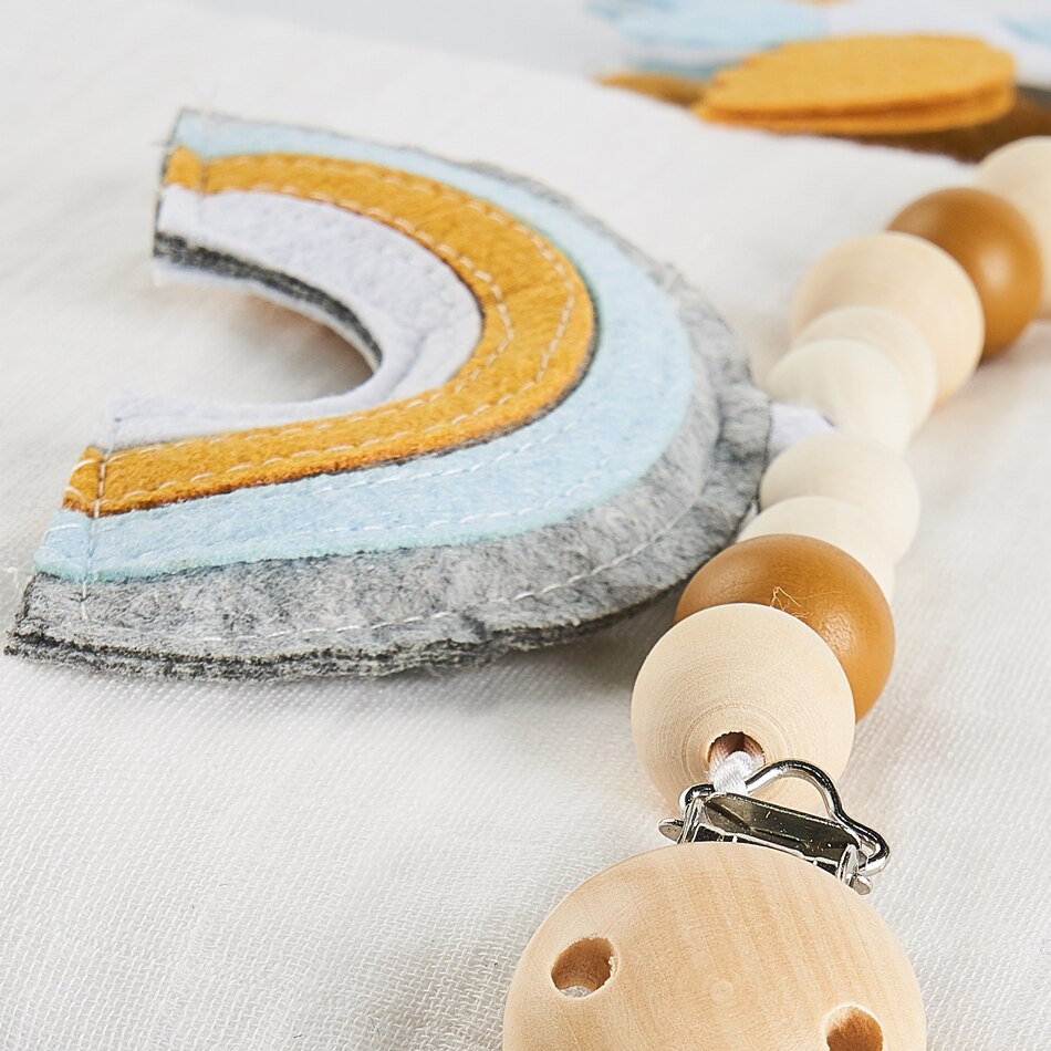 Kangobaby #mitt mjuka liv# söt barnvagn leksak lotusträ bitring med muslin swaddle filt baby armband