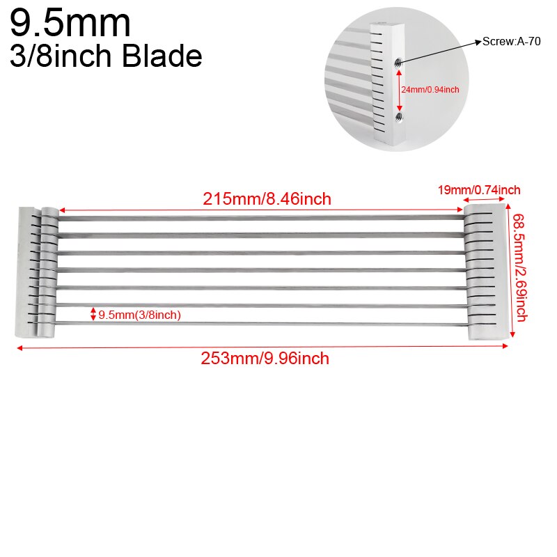 Fruit Vegetable Slicer Blade 6mm, 9.5mm 1/4inch, 3/8inch Tomato Slicer Blades Potato Masher Tool Kitchen Accessories: 9.5mm 3I8inch Blade