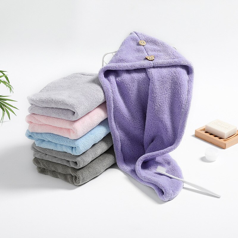 Serviette cheveux séchage rapide tête enveloppante Super Absorption cheveux serviette bouchon séchage rapide cheveux serviette épaisse bonnet de douche couleur unie serviette