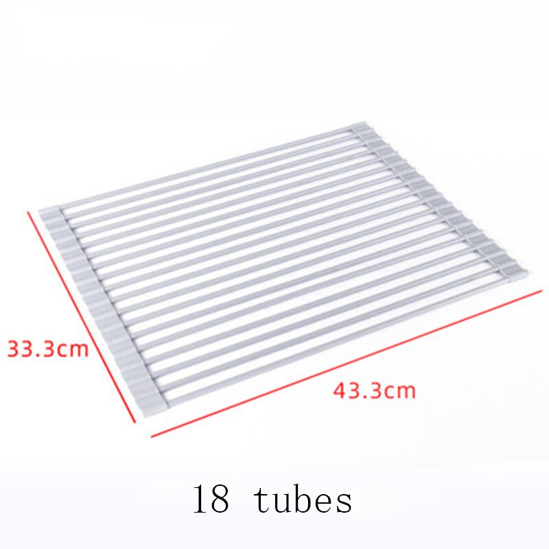 Foldable Dish Drying Rack Multi-Use Kitchen Silicone Drainer Over Sink Fruit Vegetable Meat Organizer Tray Drainer