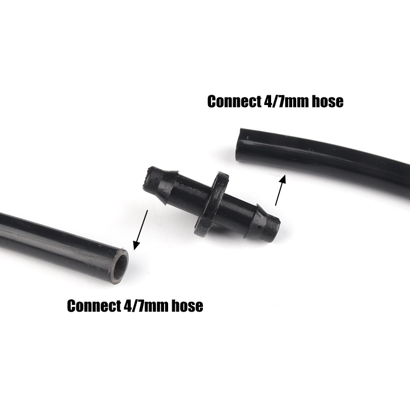 100 stks/partij 4/7mm Slang Connectors Kas Micro Irrigatie Pijp Rechte Connector Huis Tuin Automatisch Sproeisysteem Buis Gewrichten