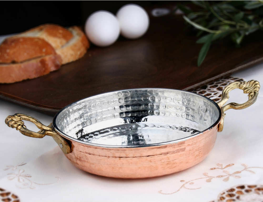 Traditionele Engels Koper Egg Omelet Pan, Sahan, friteuse Pot Rijst Hand Tattoo 3 Size Koperen Pan Turkse Stijl Snel