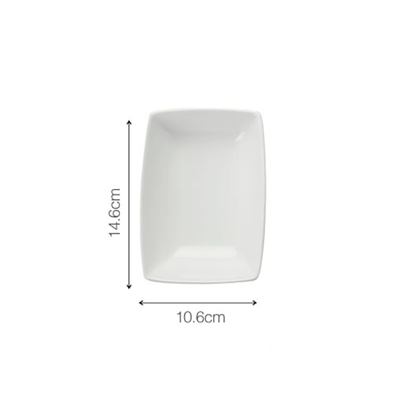 Plato cuadrado de cerámica para pasta, plato de arroz al horno para queso, plato para ensalada, tazón de postre blanco: A