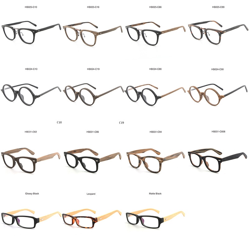 HDCRAFTER-montures de lunettes de Prescription, Grain de bois, monture optique pour myopie, avec lentille transparente, pour hommes et femmes, montures pour lunettes