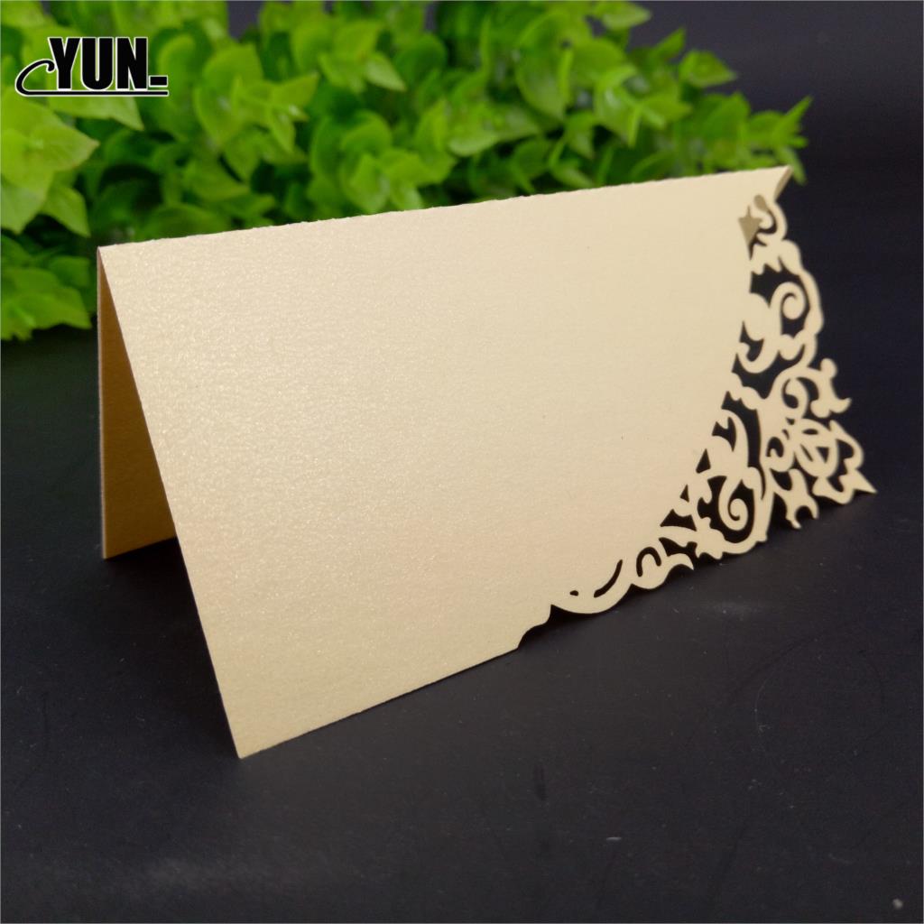 10pc Perlglanz Spitze Name Ort Karten Hochzeit Dekoration Tabelle Dekor Tabelle Name Nachricht Gruß Karte Party Weihnachten Lieferungen: yellowe