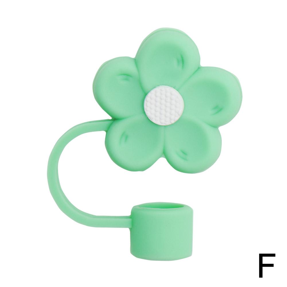 Stroh abdeckung für Stanley Tasse, süßer Stroh deckel, kompatibel mit 30 & 40oz Becher mit Griff, 10mm Silikon blumen stroh abdeckung: Licht Grün