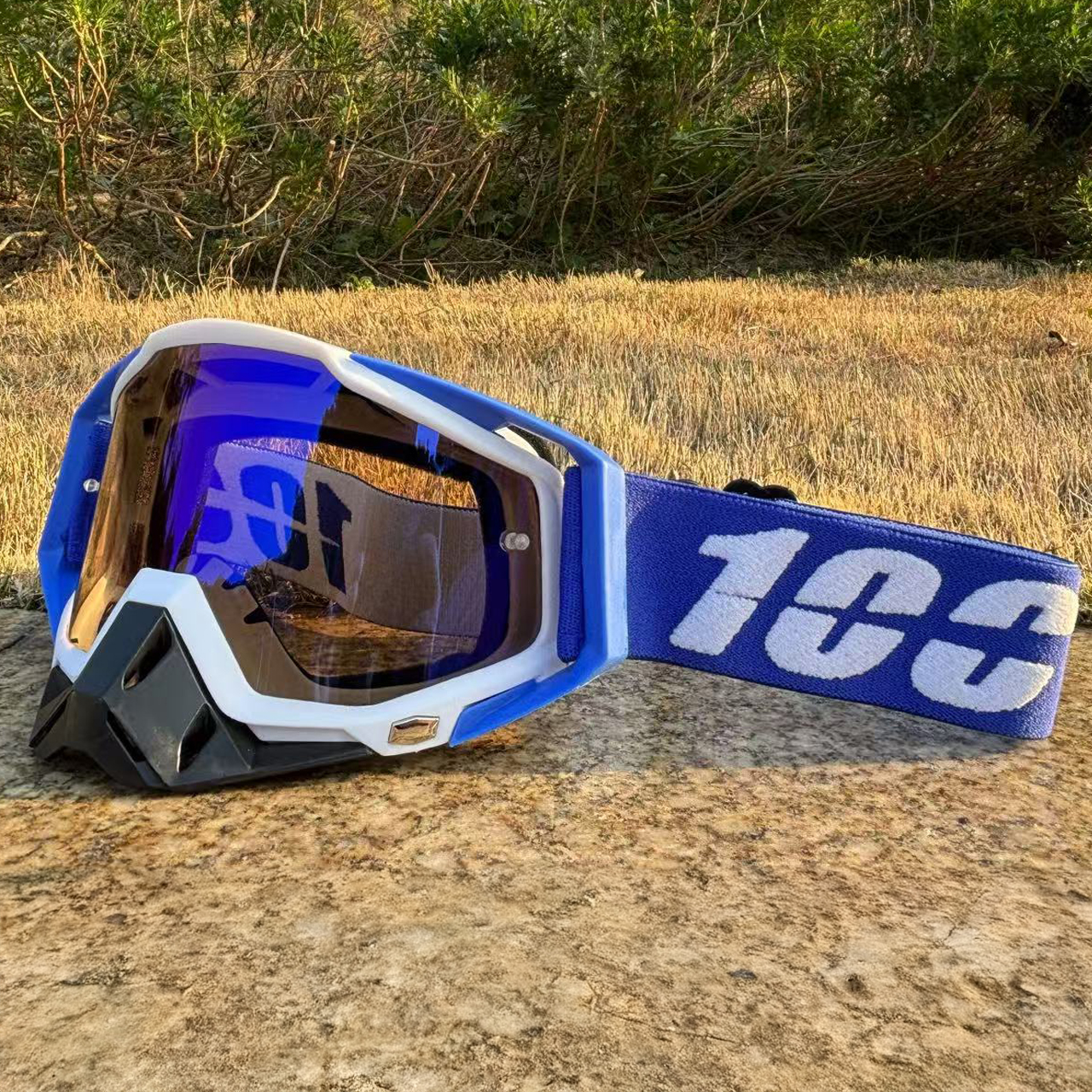 100 motorcykelglasögon skyddsglasögon motocrossglasögon hjälm mx moto dirt bike atv skidåkning utomhussporter glasögon skoter mask: Brun