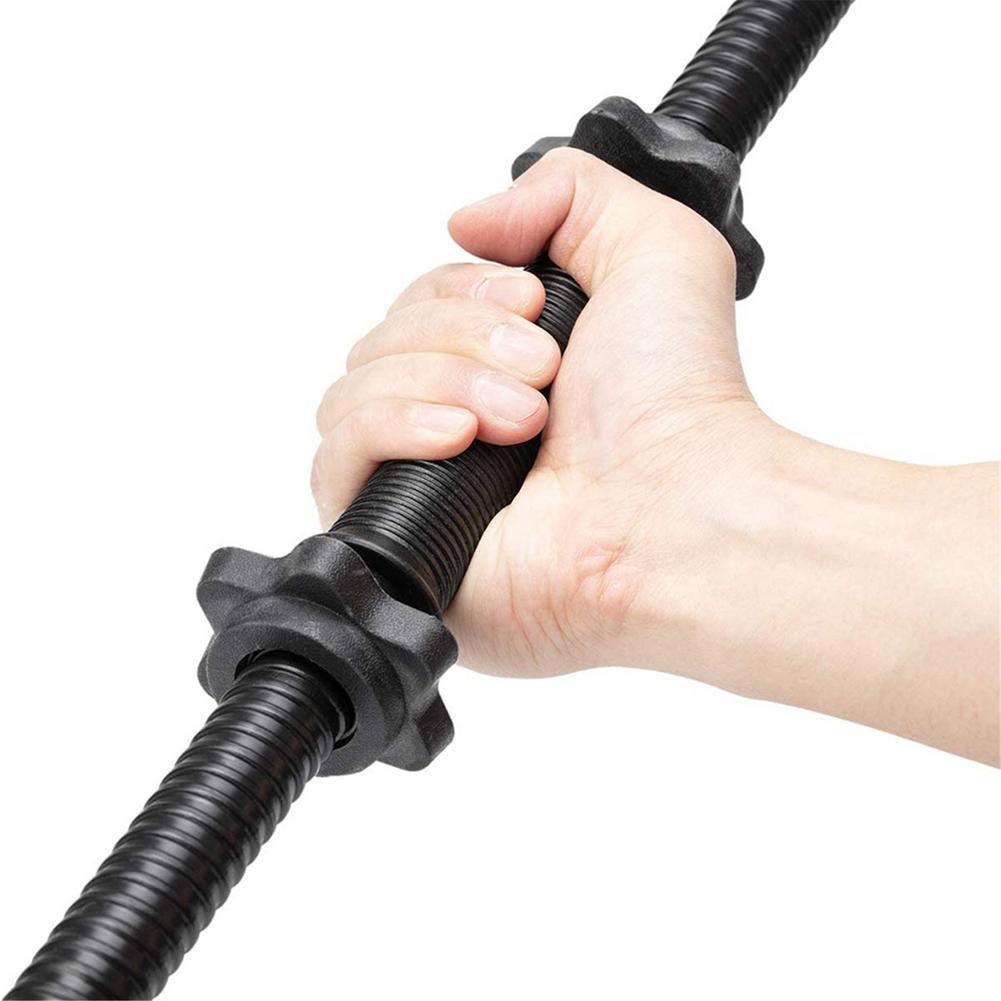 1 paire de barres d'haltères filetées avec poignée d'haltères réglable pour exercices de fitness à domicile