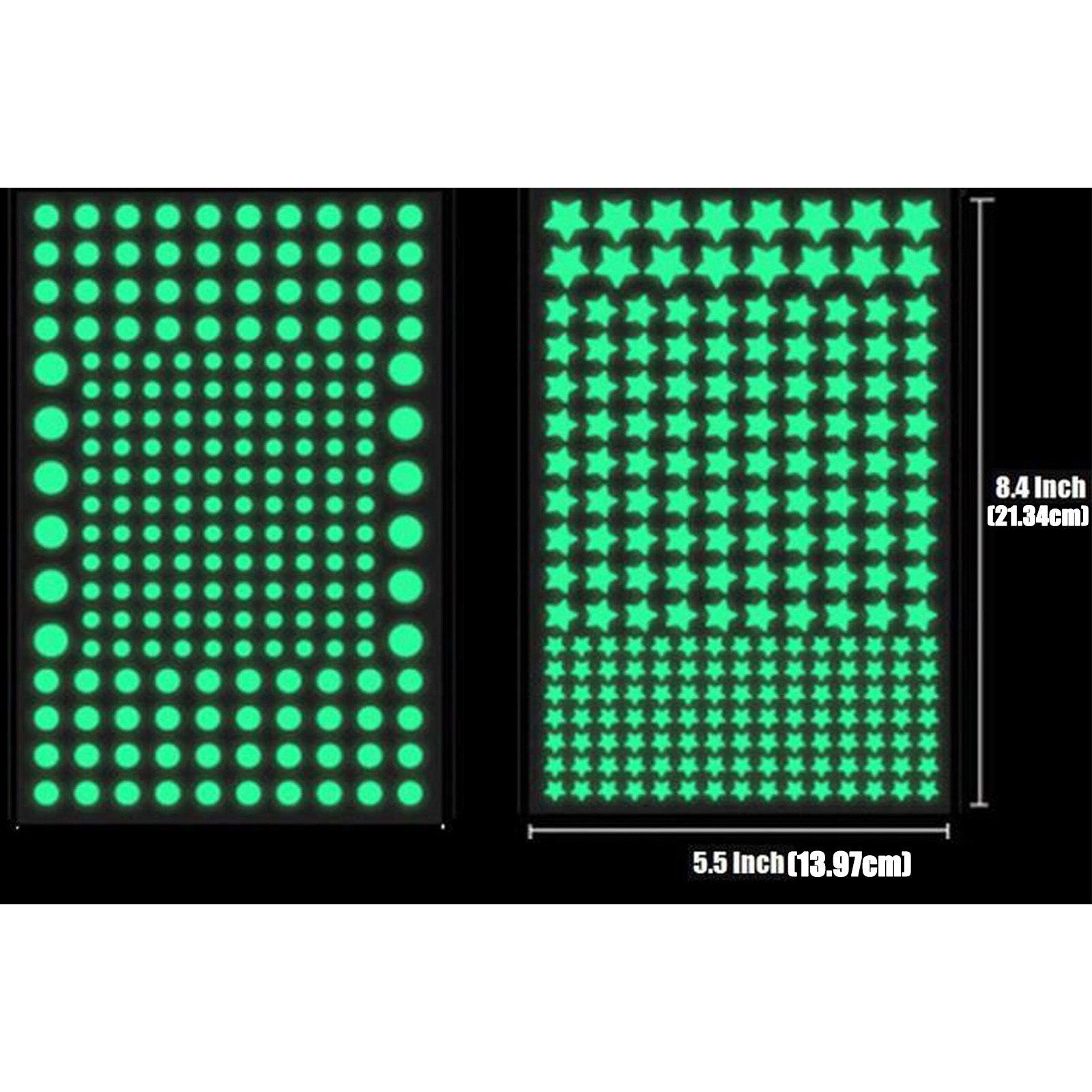 100 Autocollants étoiles Lumineuses 3 Cm – Stickers Muraux Pour Chambre D’enfant, Plafond, Fenêtre – Vert Phosphorescent