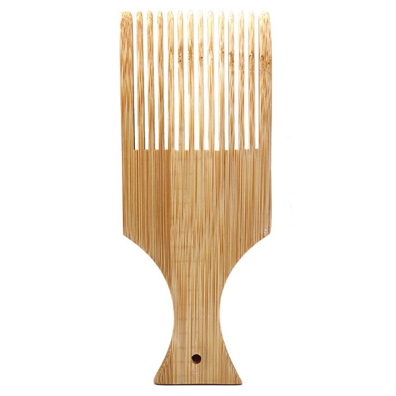 Anti-static Bamboo Hair Pick Comb Scalp Massage Wide Tooth Detangling Combs Afro