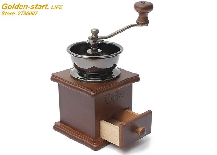 Klassieke Houten Mini Koffiemolen Handleiding Retro Koffieboon Slijpen Tool Koffie Molen