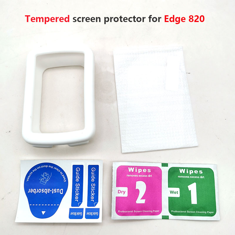 Gel Edge 820 – boîtier de protection en caoutchouc pour vélo, GPS, ordinateur, avec Film de protection d&#39;écran, pour Garmin Edge 820: White Tempered