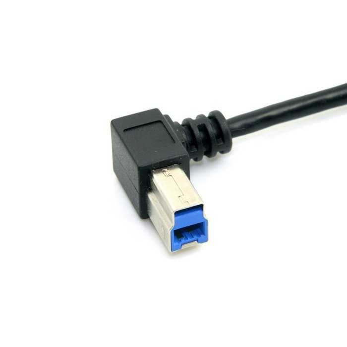 Zihan 50cm USB 3.0 Back Panel Mount B Type Female to 90 Degree Right Angled B Type Male Extension Cable