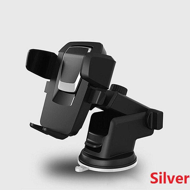 Guld&silver biltelefonhållare universellt spänne sugglas glassug mobilstöd multifunktions navigeringsklämma multiverktyg: Silver-