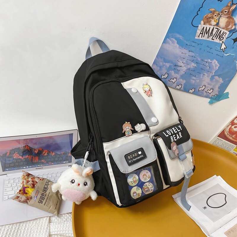 2022 zaino da viaggio per donna di grande capacità zaino da scuola impermeabile multi-tasca femminile zaini per Laptop tascabili trasparenti