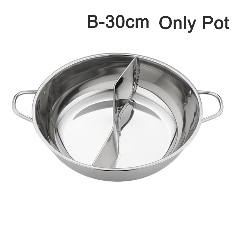 Garnek dwukomorowy ze stali nierdzewnej robić gotowania gorący pota, chińskiego gorący pota, zupy, idealny robić domu, na kemping, na imprezy kuchenne.: Jasne