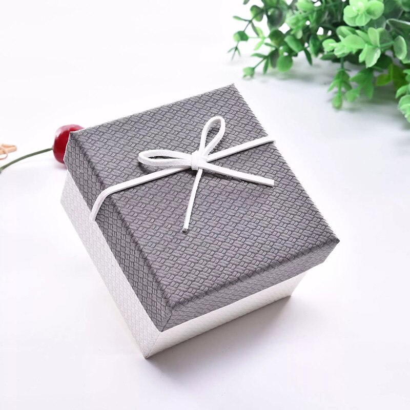 Square Jewelry Box Simple Jewelry Box Earrings Necklace Pendant Display Box Watch Beauty Jewelry Box Bracelet Storage Box: Gray and white