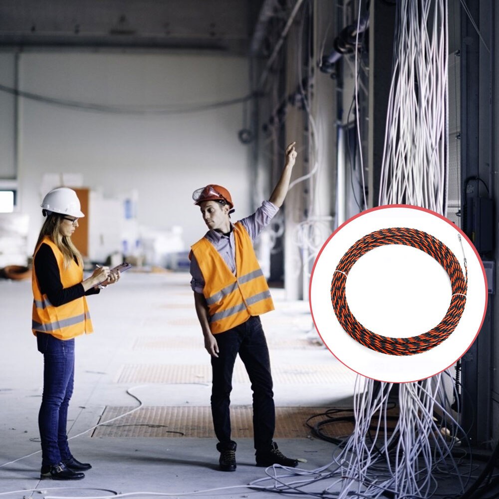 5-15M 5mm Fiber Optic Cable Puller Fiberglass Electric Wire Electrical Tool Tape Cable Guide Device Push Duct Wiring Accessories