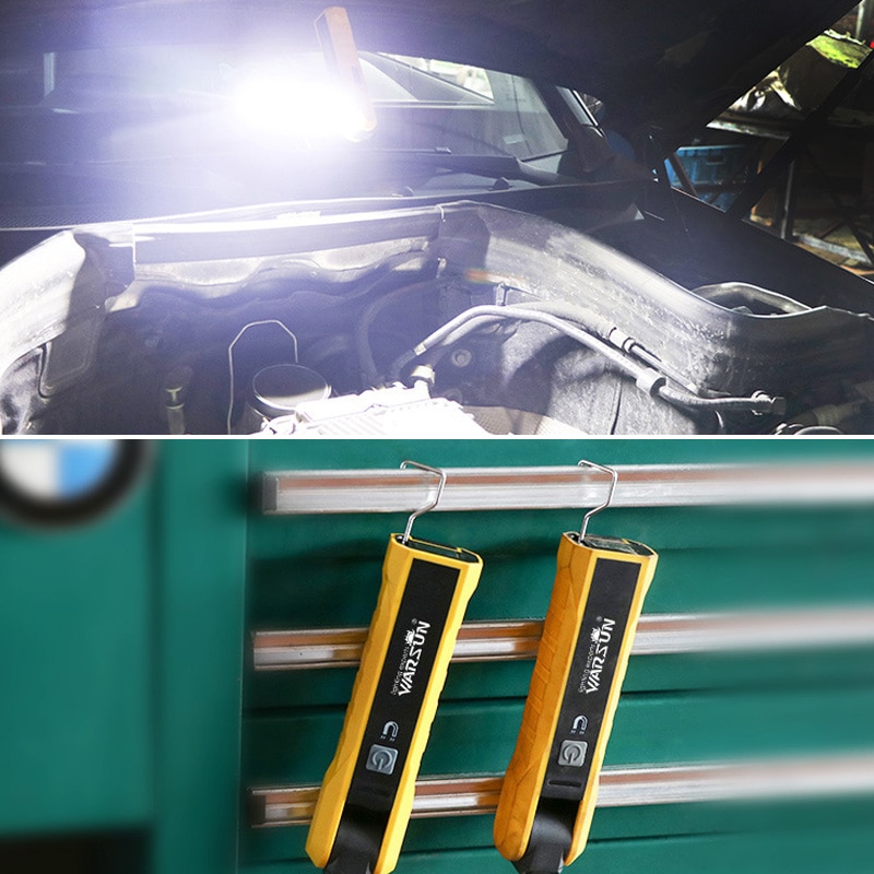 Multifunction Led Work Light Portable COB Working Lamp Rechargeable Flashlight Rotatable Worklight Searchlight with Magnet