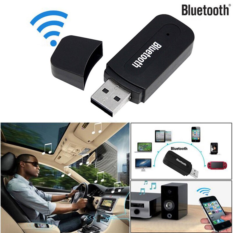 3.5mm Auto Draadloze Bluetooth MP3 Speler Aux Audio Stereo Music Receiver Adapter + Mic Voor PC