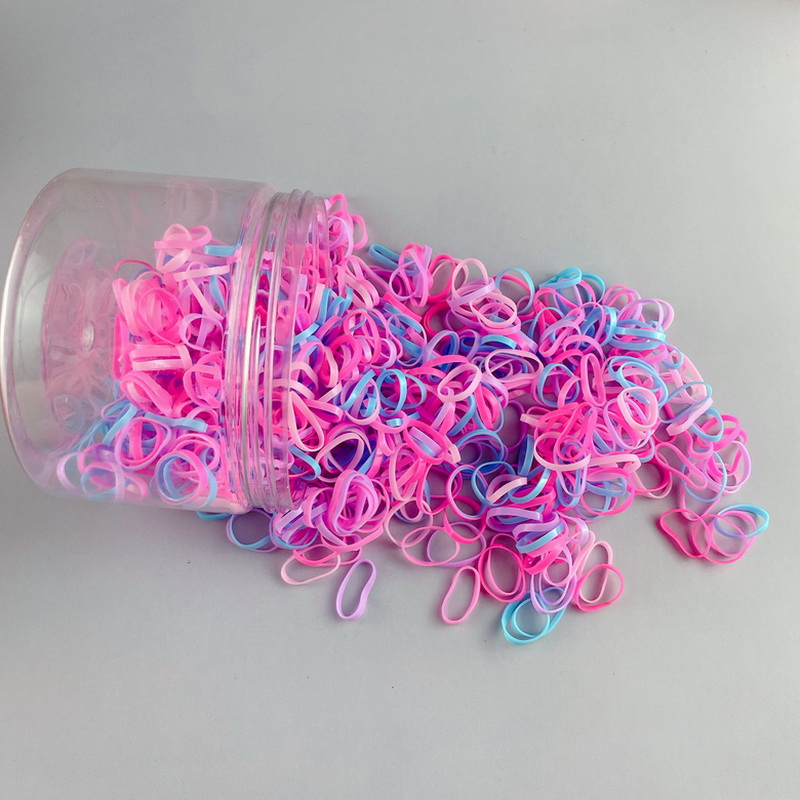800 PCS/pak Gekleurde Stippen Wegwerp Silicone Rubber Bands Voor Baby haarbandjes Meisje Kleine elastiekjes crunchy Haar Tie Gum Paardenstaart Kid haarband elastiek Scrunchies Set kinder accessories: GRIJS