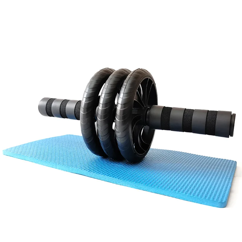 16 Inches Power Wheels Roller Machine Push- Rack Workout Gym Abdominal Muscle Trainer Two-wheeled Three-wheeled Squat machine: Brown