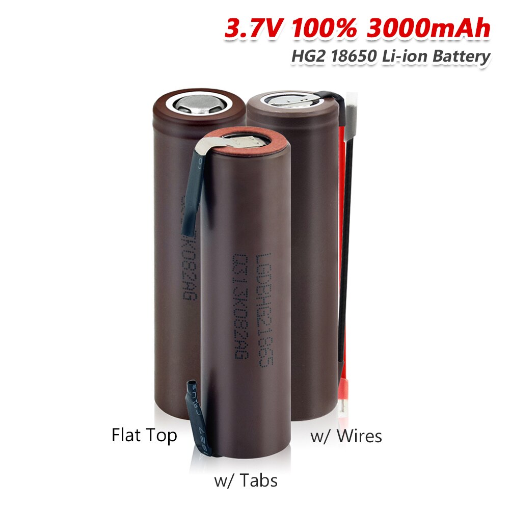 4pcs 3.7V 3000mAh 18650 Battery High Drain 20A Rechargeable 18650 Lithium Li Ion Battery For Portable Printer Mini Fan Laptop