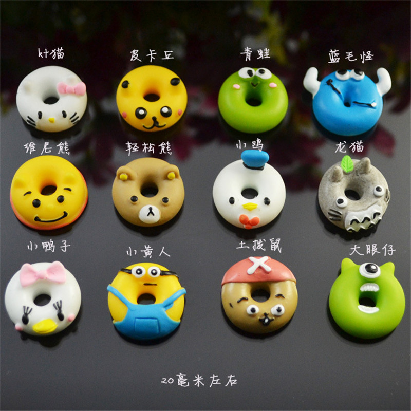 12 Kinds of Toys for Children Simulation Cream Donuts Diy Trinkets Resin Accessories Clay Charms Slime Tools Unisex