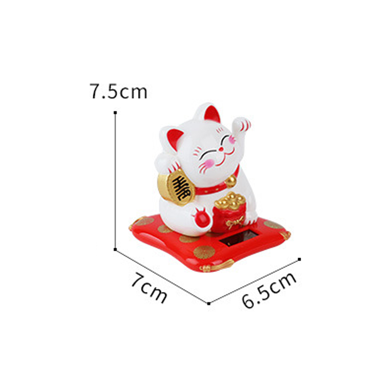 Seizoensgebonden Decor 2.5 Japanse Solar Wave Hand Lucky Cat Autodecoraties Nieuwjaar Beeldjes & Miniaturen Hangend 1pc